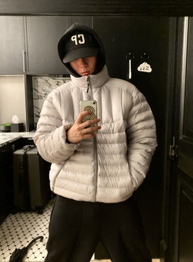 韩国代购直播福利秒杀settle850g精工高品蓬松窄边压线轻量棉外套