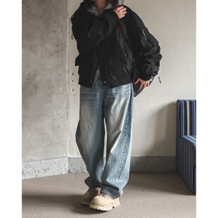 MRDONG韩国代购 机能风廓形外套 男女防水涂层MA1飞行夹克短款