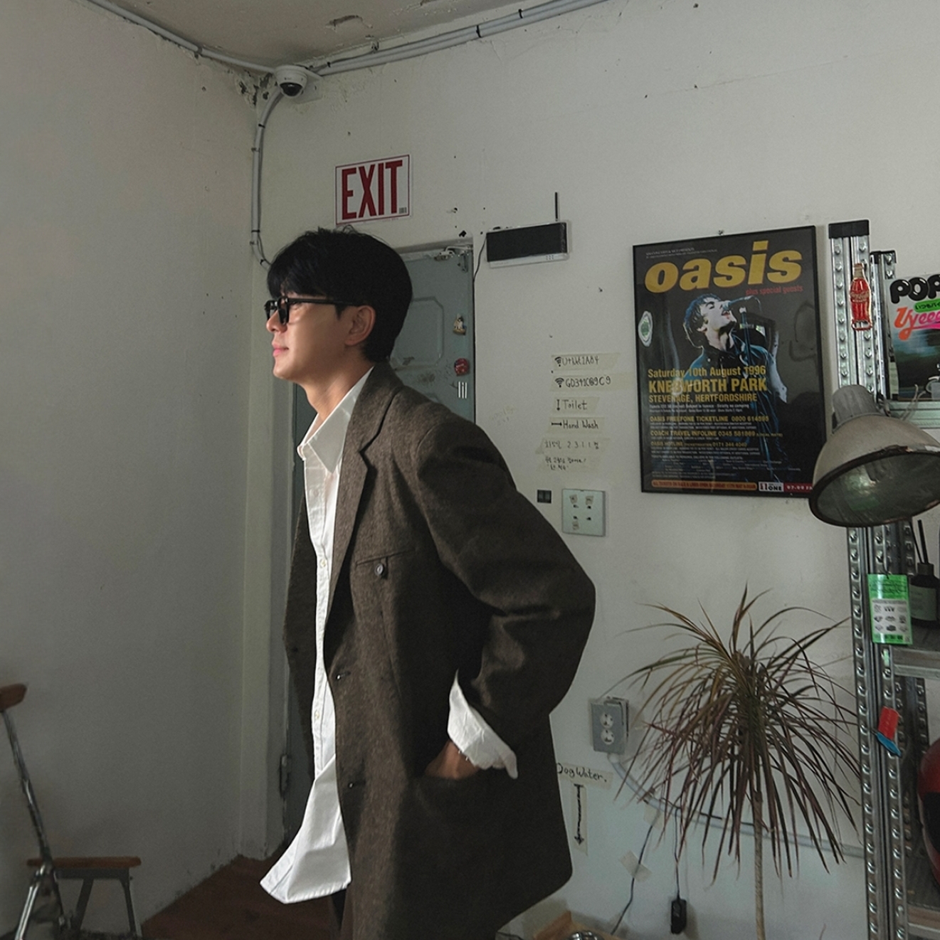 韩国男装轻奢混色毛呢平驳领西服