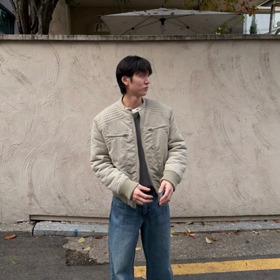 韩国代购压线纹棒球领短款棉服