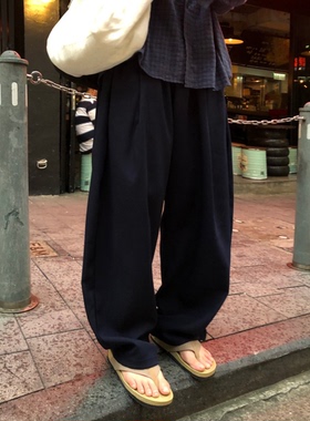 韩国代购直播男女福利秒杀UNFAIRE掐褶垂感设计师高品小众休闲裤