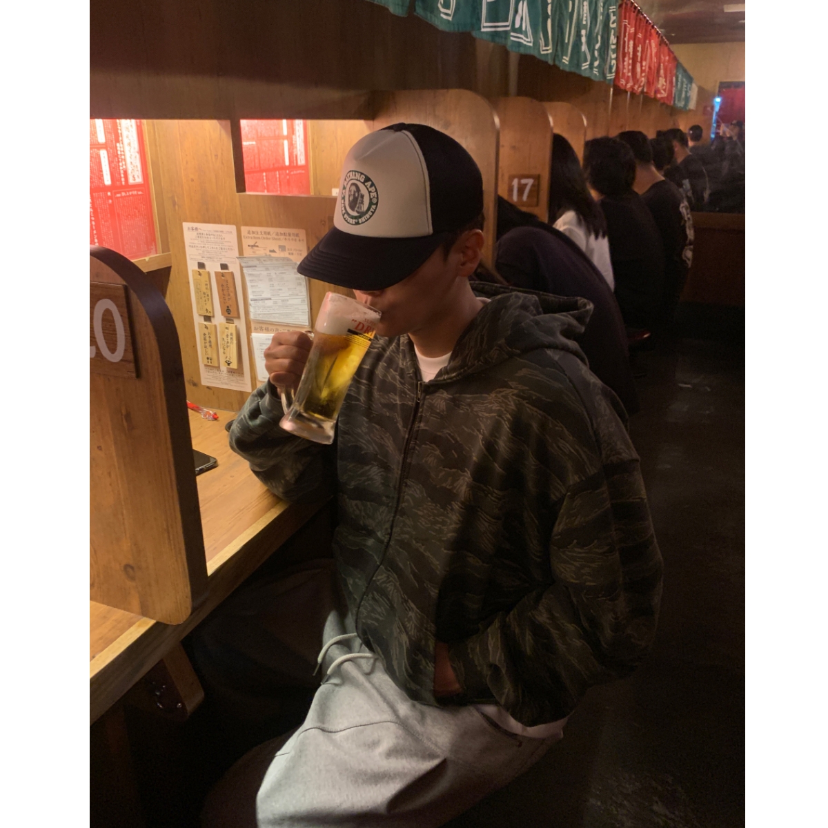 MRDONG韩国男装代购小众复古风虎纹迷彩街头短款连帽卫衣开衫外套