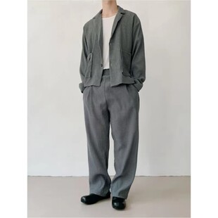 男装 春季 休闲裤 西裤 掐褶垂感宽松百搭阔腿潮流男士 MRDONG韩国代购