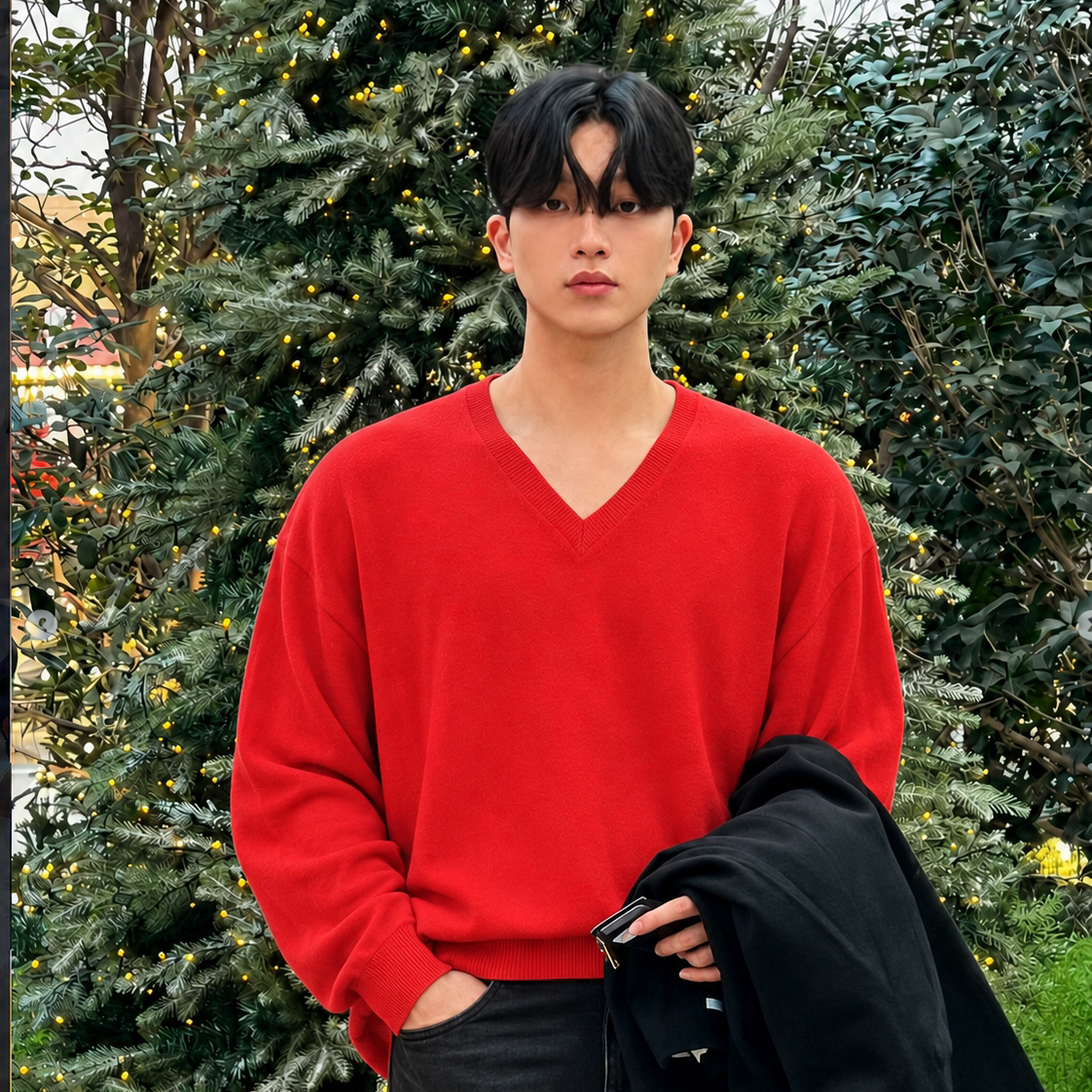 MRDONG韩国代购东大门男装罗尼V领气质亲肤休闲宽松针织衫薄打底