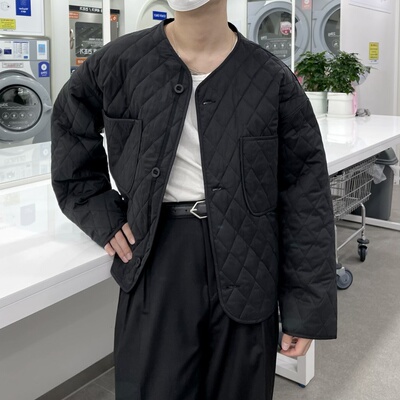 韩国代购直播男女福利秒杀the signal重工压线蓬松几何棉服外套