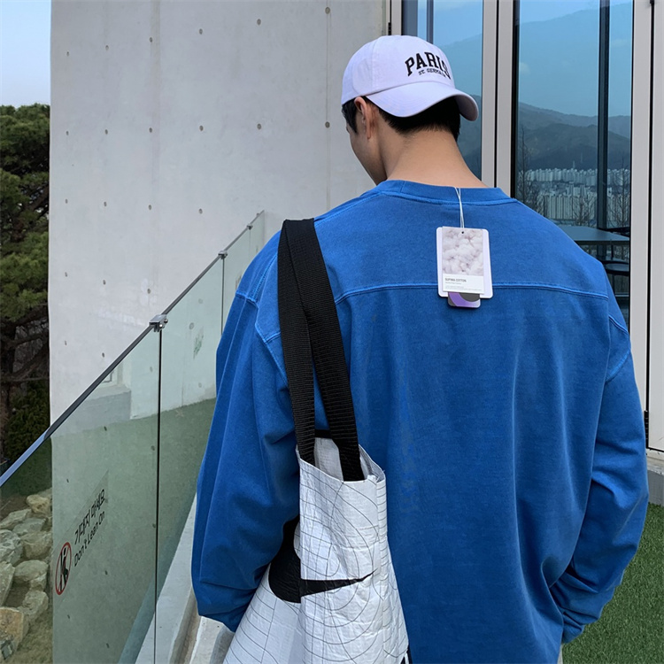 韩国代购轻薄防晒水洗重工长袖T