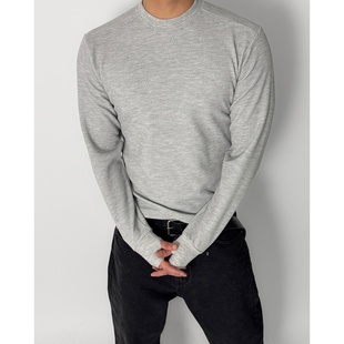 上衣简约套手亲肤冬季 纹理长袖 百搭内搭实穿 男装 MRDONG韩国代购