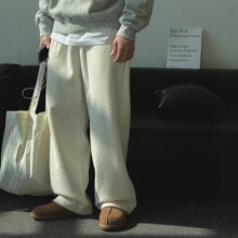 MRDONG韩国男装代购ASTERR秋冬福利螺纹灯芯绒针织加绒直筒休闲裤