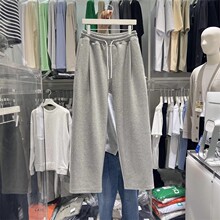 韩国男装代购直播LAINE王炸高档USA匹马复合棉单掐褶直筒休闲卫裤