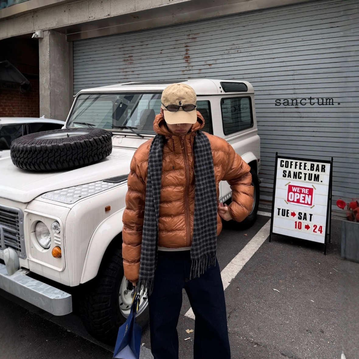 韩国代购轻量窄边压线连帽棉服