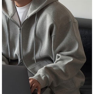 连帽卫衣外套 LAINE双肩线重工高品USA棉质阔版 MRDONG韩国男装 代购