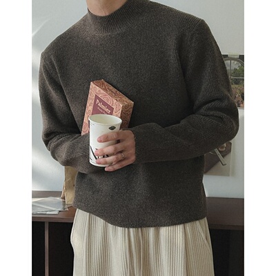 韩国代购半高领绵密高克重毛衣