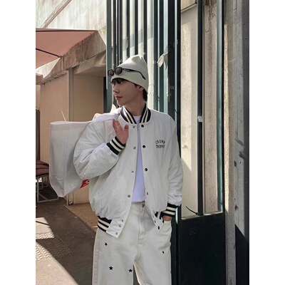 韩国代购男装直播福利秒杀NOMADE重工刺绣棒球棉服夹克减龄外套