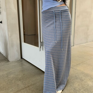 十三行HOLDER2026春夏韩版 裙子 复古条纹半身裙女百搭休闲中长款