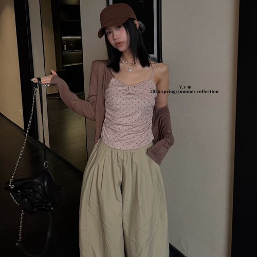 涤纶2026夏季背心开衫套装女