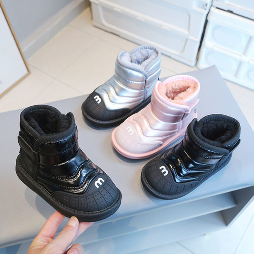 棉靴保暖防水男童短靴加绒加厚