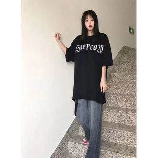 美式hiphop短袖t恤女2026夏宽松原宿ins潮设计感vibe风字母上衣潮