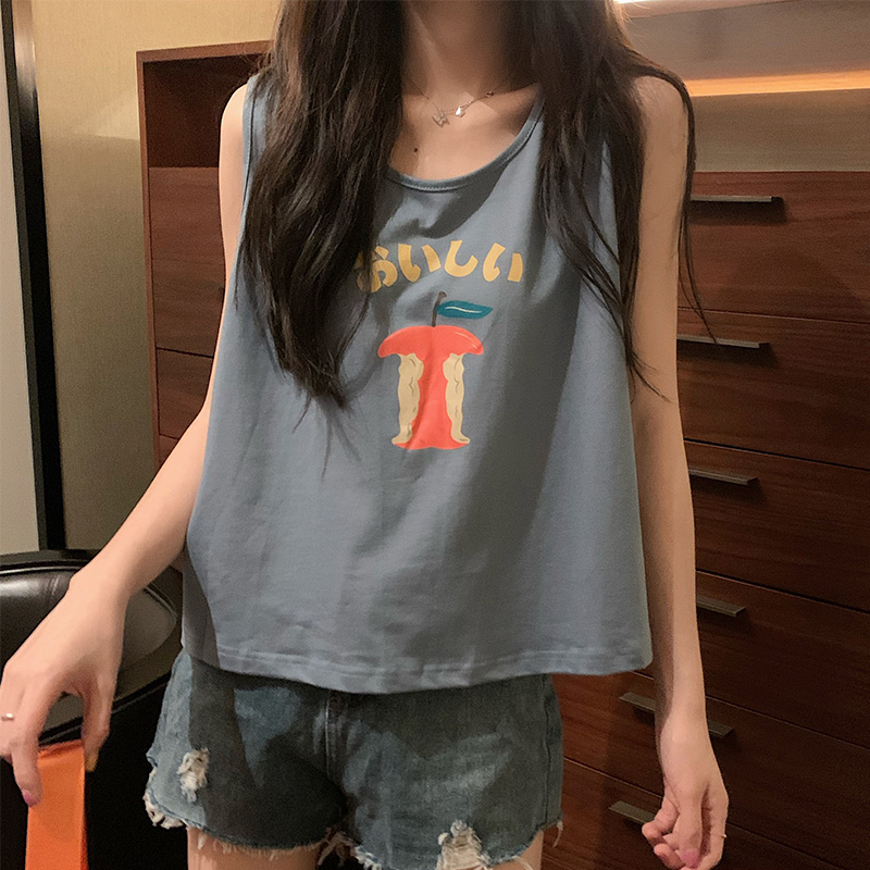吊带背心女外穿2023夏装新款无袖t恤女百搭内搭宽松蹦迪上衣ins潮