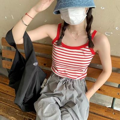 显瘦条纹小背心吊带女夏装设计感小众2025年韩版新款法式无袖上衣
