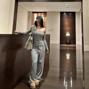 原WHPOWER 24FW美式复古工装直筒裤女宽松休闲阔腿长裤舒适慵懒感