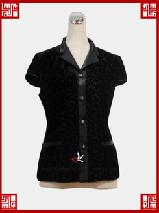 红影旗袍女装上衣 时尚定制旗袍 真丝丝绒小外套 中式 西服领衬衣