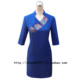 定制 中式 棉麻旗袍 红影旗袍 改良时尚 旗袍 中袖 蓝色