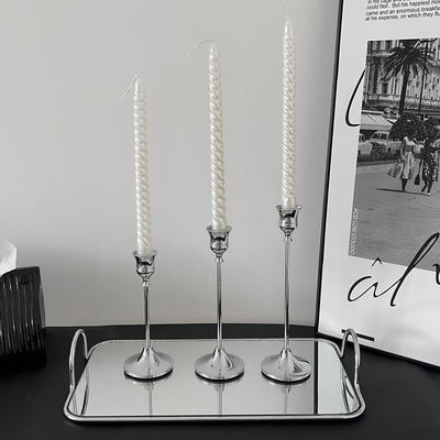 银色烛台氛围感烛光晚餐