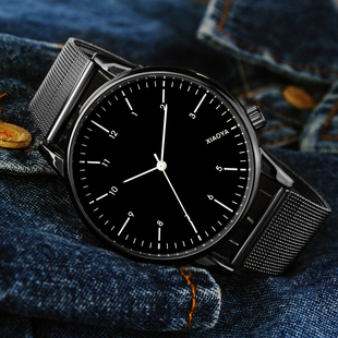 韩版 2024新款 潮流简约森系大表盘男表情侣手表 款 女士手表防水时尚