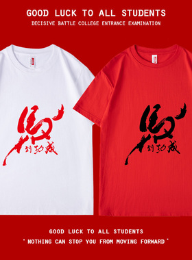 2026高考红色马到成功短袖t恤送考纯棉半袖男女百日誓师大会衣服