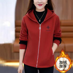 冬季 20帽23年秋冬加绒加84302564厚连衣外套洋气卫上百 外套女新款