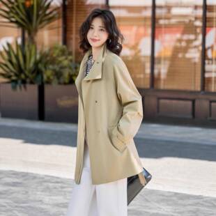 气质百搭中长款 新款 大衣 慵懒XUY风休闲风衣松套女秋季 外韩宽版