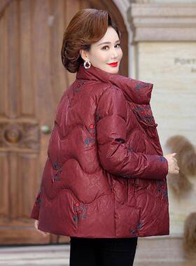 正品撤码老柜2025新款冬白绒羽鹅绒服女中年大轻薄中短款保122-88