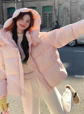 奶ffu粉甜b213A-A2美90鹅绒羽绒服短外套女冬白色新款小个子加厚