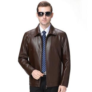 爸真爸装 秋冬新款 S年休闲男士 皮夹皮克修外 皮衣男外套身中6179
