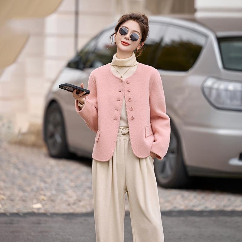 简大气双面呢羊大衣约女2YE6515-10毛25年新套款秋冬羊毛呢子时尚