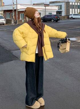 绒服女款冬季20面25新款巨好看小绒个子黄色加厚C071-5019羽0白鸭