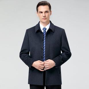 冬羊绒衣男士中款大商务领导秋爸爸中1918-Q7老年外长套夹克一件