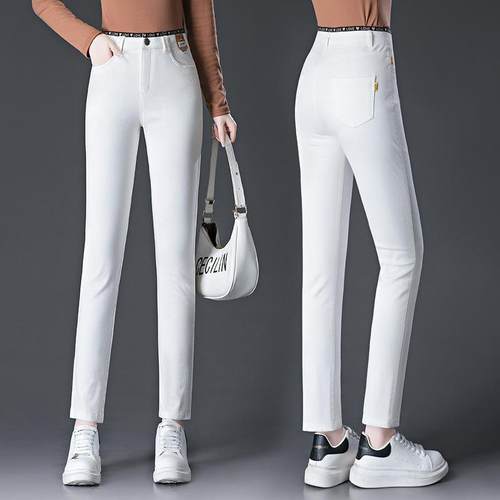 春秋款休闲裤腰高显修瘦显高气质减龄弹力ZRQ身小脚铅新笔裤女裤