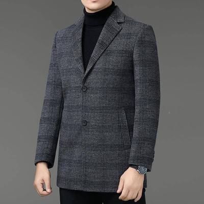 冬羊毛大秋中长款羊毛8809.-W7呢子大夹棉衣毛呢西服外衣套上衣爸