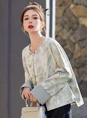 灰色碎花国风新中套女春式季ZCHENG87202新5年款高级感复外古休闲