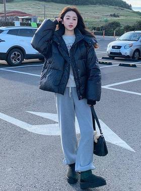 黑色高级感金短款连帽羽C309-772服女2024冬小个子绒气质保绒暖90