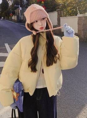 黄奶fufC021-311u针织立领羽绒女短款2502冬新款韩服版减龄9色0白