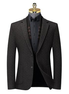 2025秋冬厚男士西装中青年男休闲潮流带622-L围巾羊外毛呢单装款