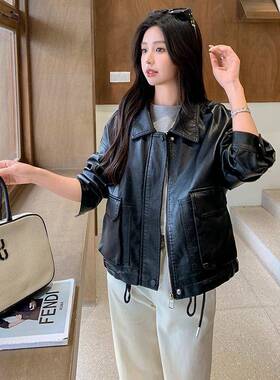 蓝色高级感通勤时尚百搭U皮外ZAN9239Z套女0225P秋季款韩系休新闲