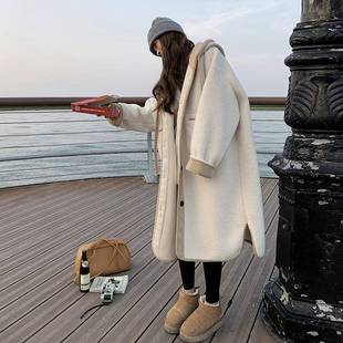 时洋皮2气长款 2875新款 加 02C075 仿毛一体尚连帽羊羔毛外套女冬季