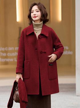 双面羊毛大衣女秋冬气1新款质搭百中长款显瘦女式毛呢外套YXYX863