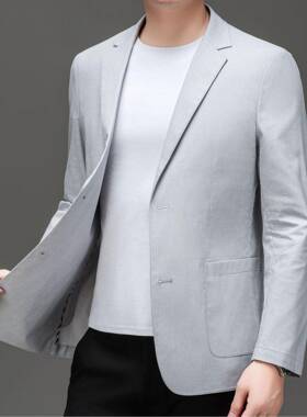20高25服薄款单西春秋新款端纯中青年休闲西装色男99123-PP士高级