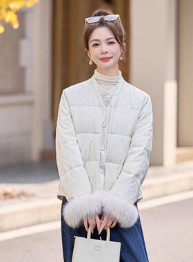 新中式国绒2风羽款ZYA86851服女款205年新冬季时尚保暖气质小个子