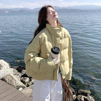 黄看短款立领羽绒服女冬季2025独新款特超C198-581好小个色子90白