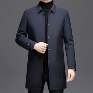 高端商务男装 W7薄棉衣外跨套风衣中棉厚翻领行 中老加年秋冬3F38